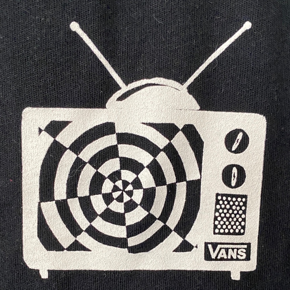 Vans Black Tee with Retro TV Graphic